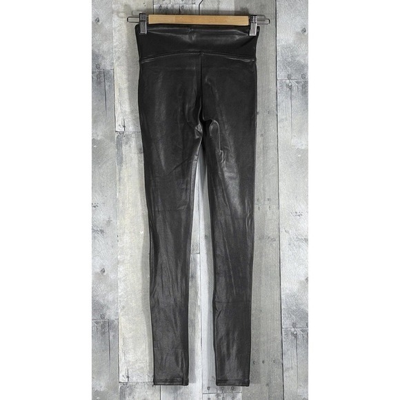 SPANX FAUX LEATHER LEGGINGS (2437) BLACK , SIZE - XS (B125) - Picture 4 of 10